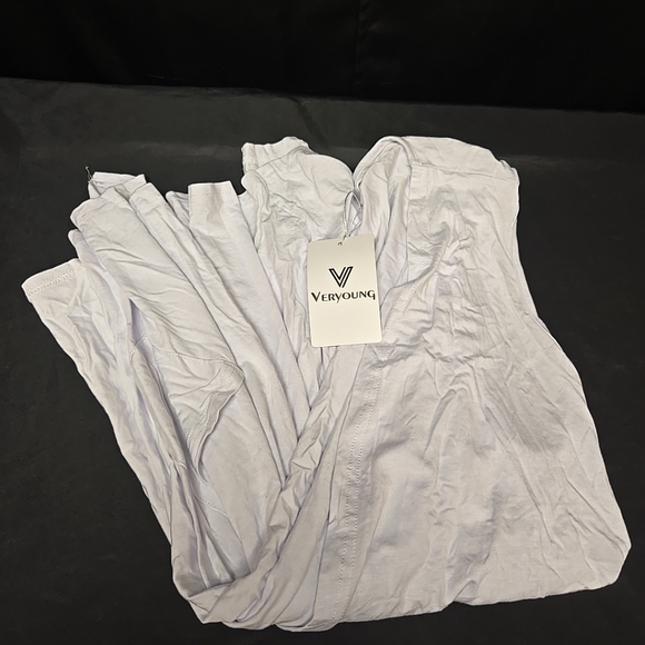 Size 2XL Women's White Knit Cardigan Sleeveless W/ Pockets High Low Hem Drape - Picture 4 of 5